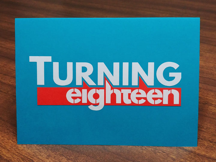 Bunnings Warehouse themed eighteenth birthday card
